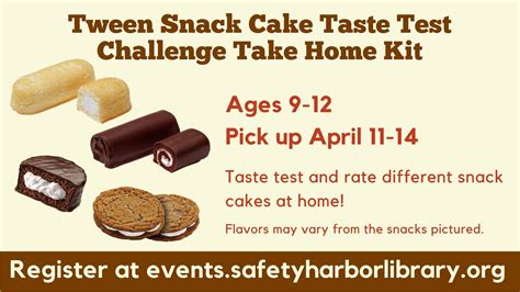 Tween Snack Cake Taste Test Challenge Take Home Kit Safety Harbor