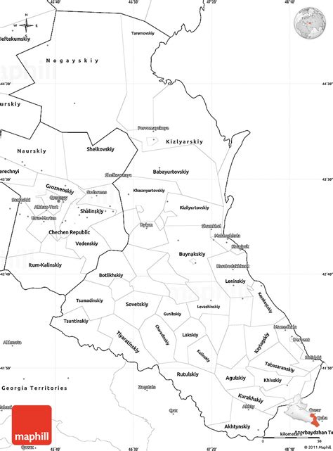blank simple map  republic  dagestan