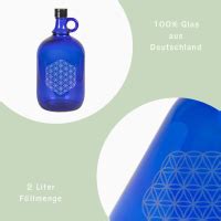 Glasflasche Blau Blume Des Lebens 2 Liter 25 90