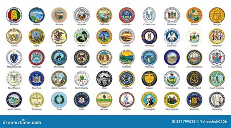 List Of State Seals National Emblem Of Usa Us States Great Seal Of