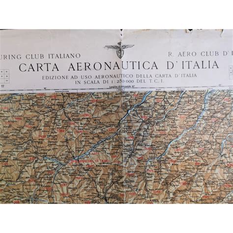 CARTE DE VOL AVIATION ITALIENNE 1939 1945 CARTA AERONAUTICA D ITALIA