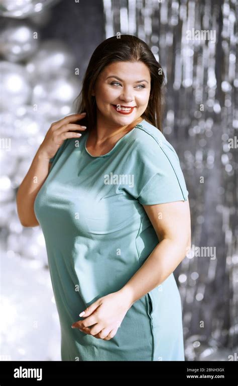 Portrait Of The Playful Plus Size Model Stock Photo Alamy