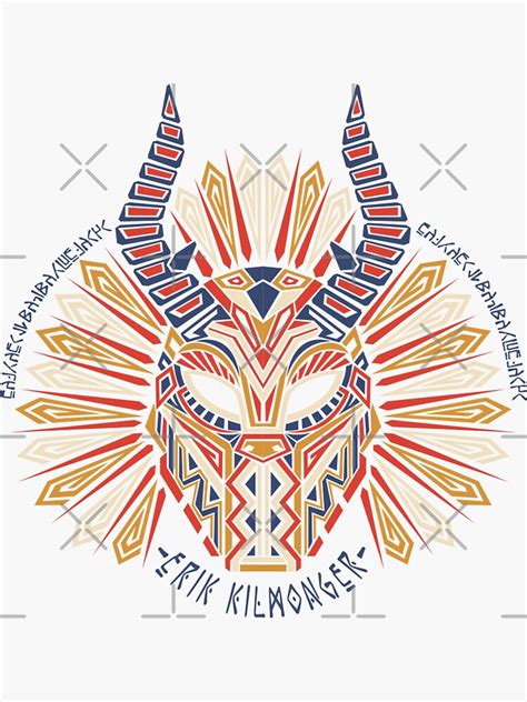 King Erik Killmonger Tribal Mask Icon Sticker For Sale By Gungshirt