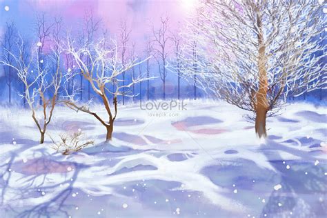 Forest snow scene illustration illustration image_picture free download ...