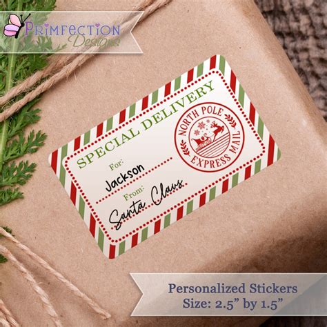 Official Santa Label Santa Claus Gift Tag Stickers Personalized