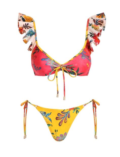 Swim Resort Ginger Frill Shoulder Bikini Spliced Zimmermann Bikinis Paul Reifberger