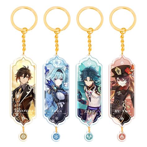 Porte clés en acrylique Genshin Impact pendentif cosplay porte clés