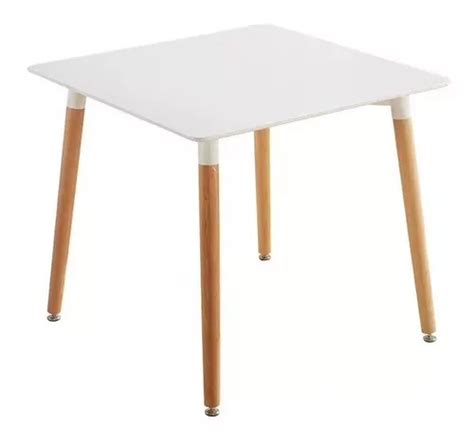 Mesa Comedor Eames Cuadrada 80x80cm Blanca Nordik Cuotas Sin Interés