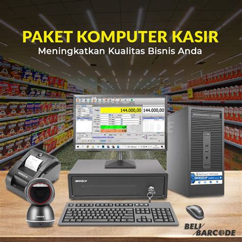 Jual Full Set Komputer Kasir Software Ipos Scanner Barcode Printer