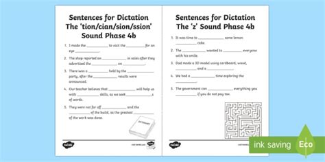 Tion Cian Sion And Ssion Sound Worksheet Ni Phase 4b Phonics