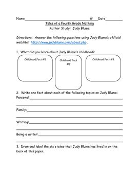 Tales Of A Fourth Grade Nothing Chapter Quizzes By Sheri Kinnett