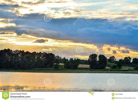 Summer Evening Landscape Stock Image Image Of Calm 100779085