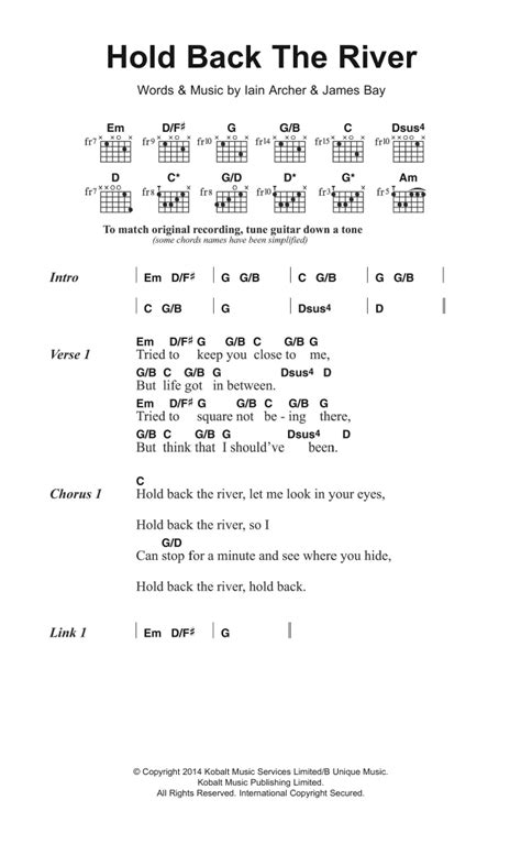 Hold Back The River By James Bay Guitar Chords Lyrics Guitar Instructor