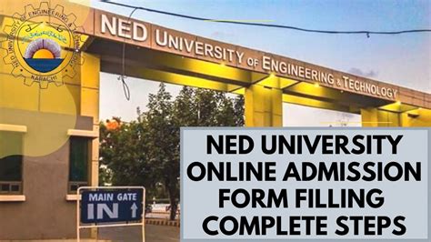 How To Fill Online Admission Form Of Ned University Fill Ned