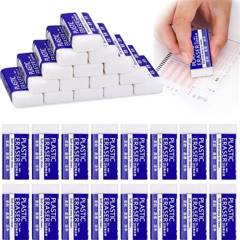 30pcs Eraser White Soft Plastic Erasers Plastic Rubber Erasers 2b