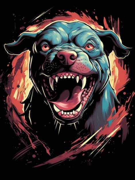 Premium AI Image | An angry dog face Print for Tshirts