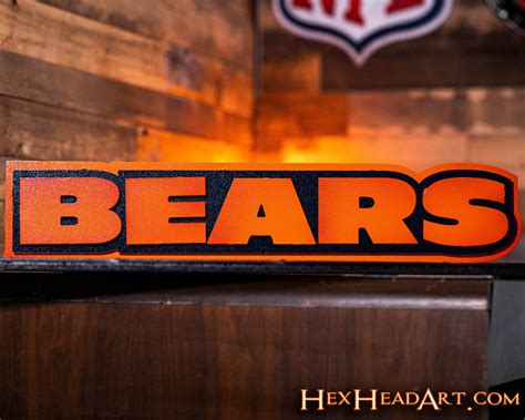 Chicago Bears Metal Wall Art Hex Head Art