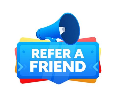 Premium Vector Refer A Friend Badge With Megaphone Banner Label