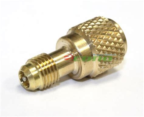 Acme Ac R134a Brass Adapter Fitting 1 4 Male To 1 2 Female W Valve Core Ebay