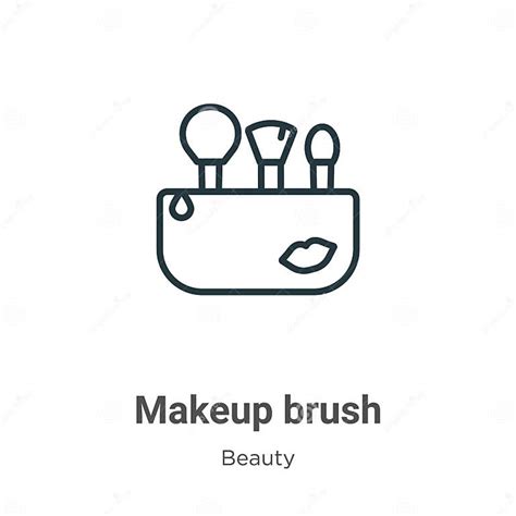 Icono De Vector De Esquema De Brochas De Maquillaje Icono De Brocha De Maquillaje Negro En Línea