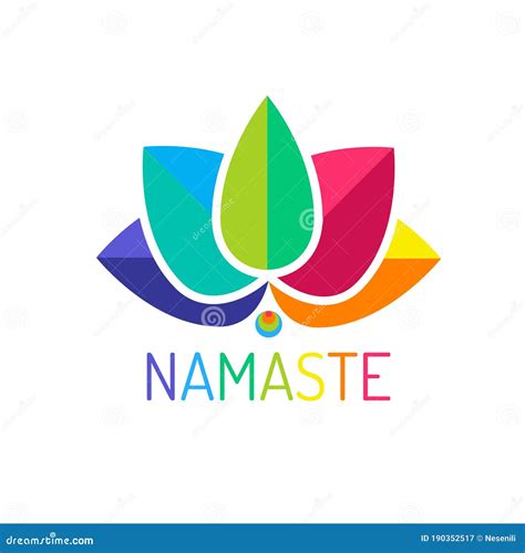 Namaste Colorful Minimal Lotus Design Stock Vector Illustration Of