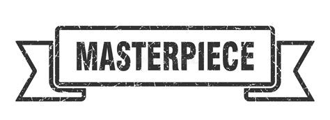 Masterpiece Ribbon Masterpiece Grunge Band Sign Stock Vector