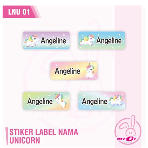 Jual Stiker Label Nama Unicorn Indonesia Shopee Indonesia