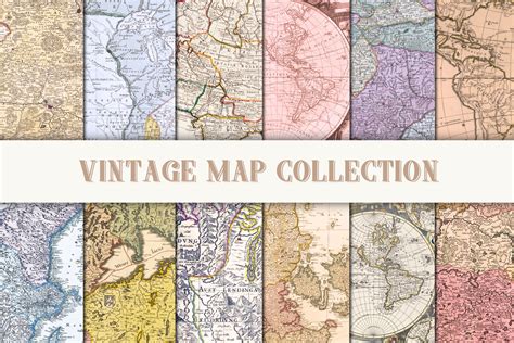 Vintage Map Scrapbook Paper Graphics