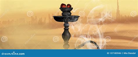 Cachimba De Ast En El Fondo Del Desierto De La Arena De La Ciudad