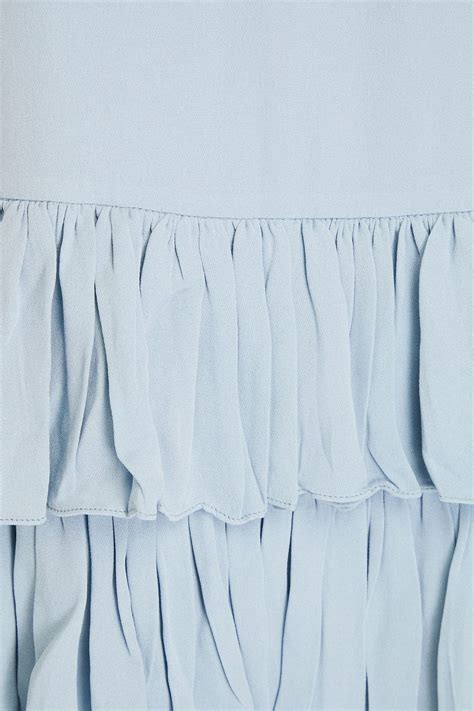 Valentino Garavani Pussy Bow Tiered Crepe Mini Dress The Outnet