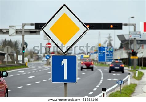 Priority Road Signs On Road Stock Photo (Edit Now) 51563146