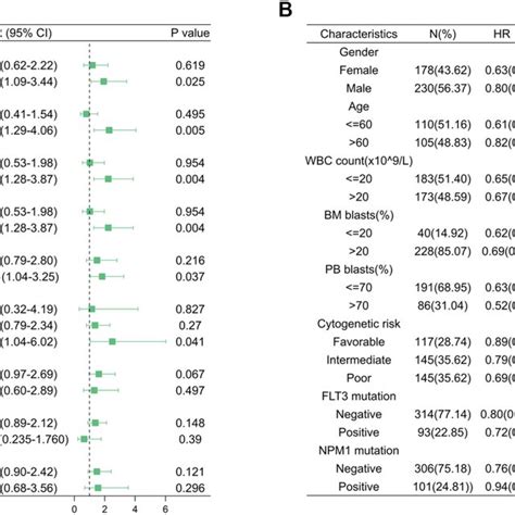 Acute Myeloid Leukemia Subgroup Overall Survival Analyses Forest Plot