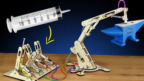 How To Make Hydraulic Powered Crane With 10 Syringe And Neodimiun