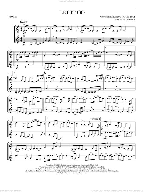 Let It Go Sheet Music For Two Violins Duets Violin Duets Pdf