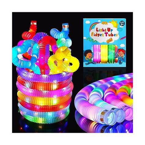 Pi Ces Pop Tubes Lumineux Mini Tubes De Pop Fidget Jouets Sens