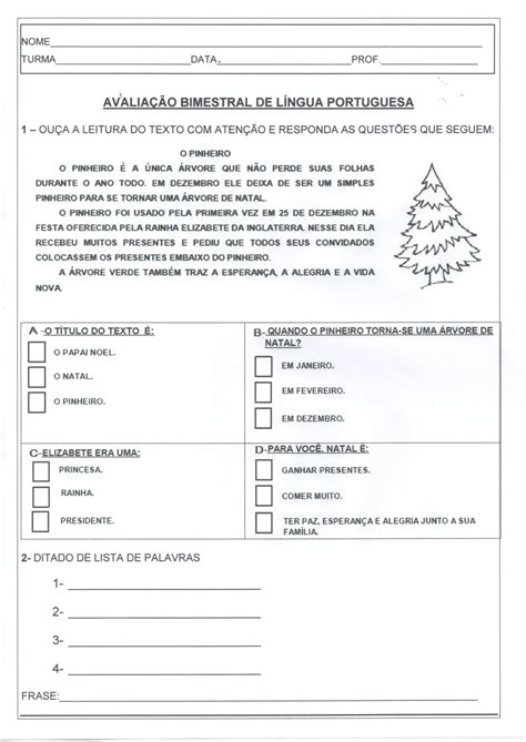 Avaliacao De Portugues