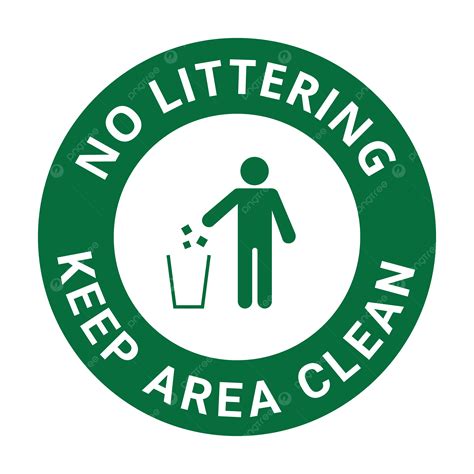 No Littering Keep Area Clean Sign Vector No Littering Keep Area Clean
