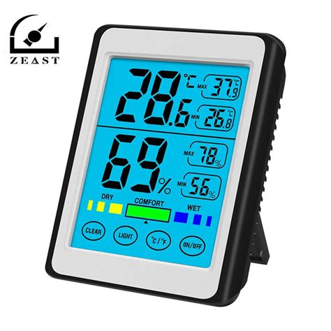 High Precision Backlight Touch Electronic Digital Display Temperature Hygrometer Lcd Weather