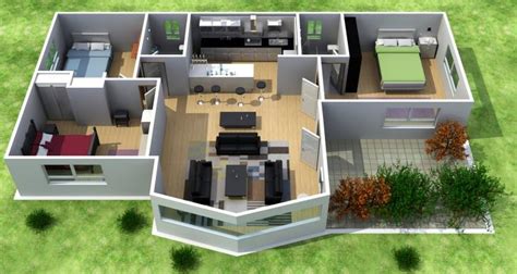 Plano De Casa De 3 Habitaciones Dwg Image To U