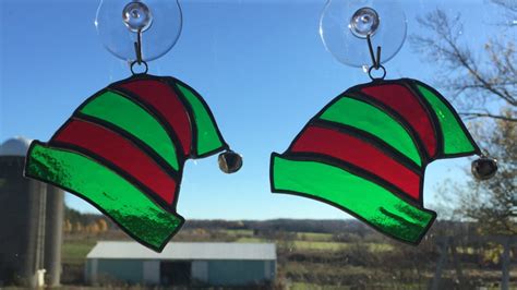 Handmade Stained Glass Elf S Hat Suncatcher Etsy Canada