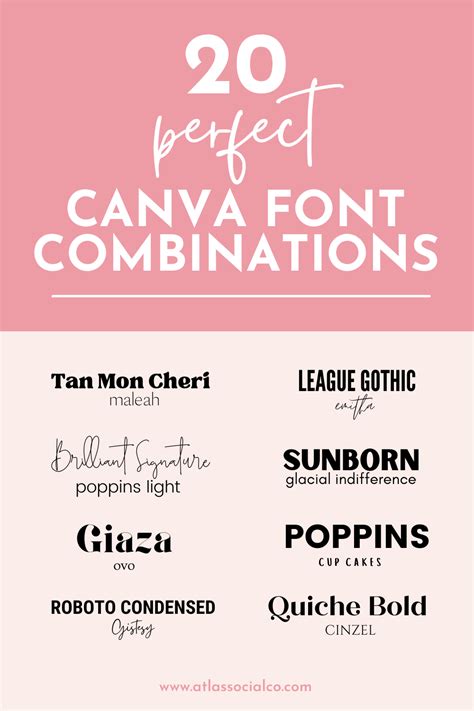 20 best canva font pairings combinations for pinterest – Artofit