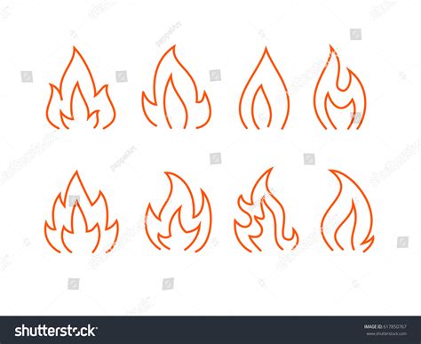 Flame Outline Icon Stock Vector (Royalty Free) 617850767