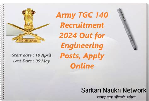 Army TGC 140 Recruitment 2024 Out For Engineering Posts Apply Online