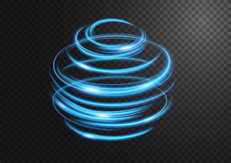 Abstract Blue Swirl Line of Light with A Background, Isolated and Easy to Edit, Vector ...