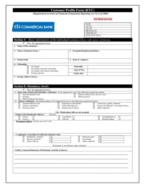 Fillable Online Know Your Customer Kyc Profile Form Fax Email Print