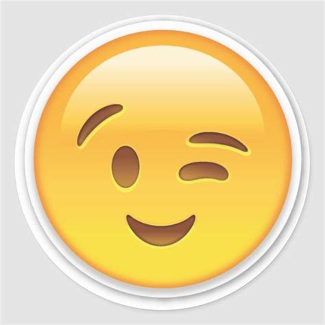 Winky Emoji Sticker | Zazzle.com in 2022 | Emoji, Emoji stickers ...