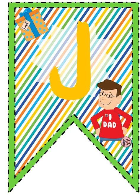 The Letter J Is For Father S Day With An Image Of A Man On It