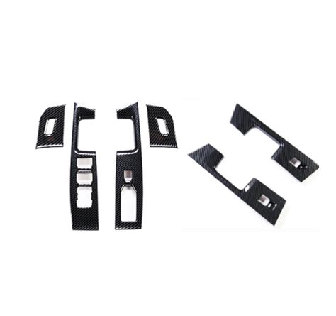 ABS Carbon Fiber Window Lift Panel Switch Cover Trim For Ford F150 F