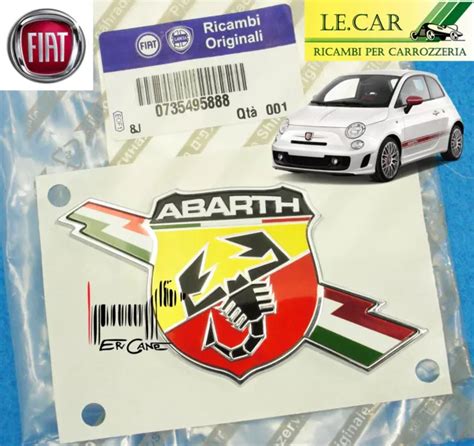 FREGIO LOGO STEMMA LATERALE ADESIVO FIAT 500 ABARTH Dal 2007 6 2015