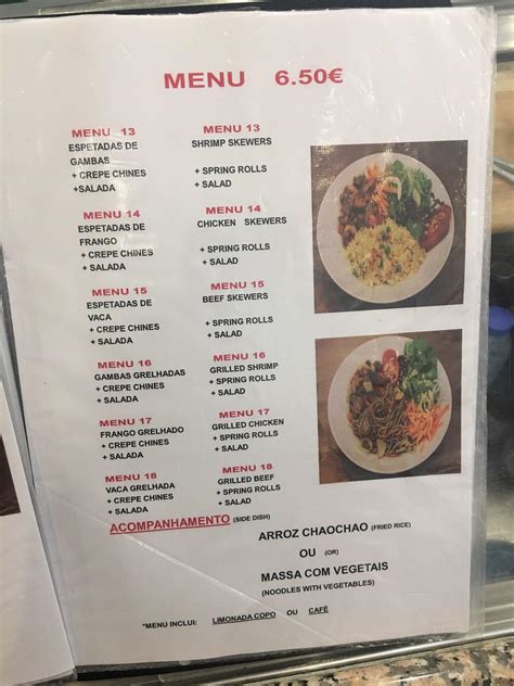 Menu Em Fonte Da Alameda Caf Lisboa